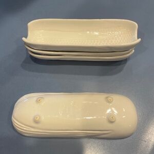 Corn on the cob dishes 4 Ct vintage